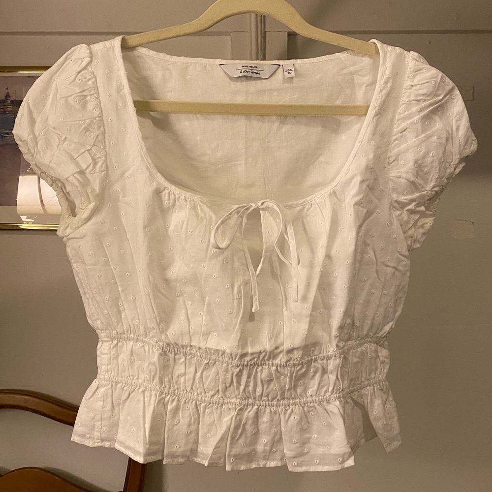 &other stories eyelet crop top